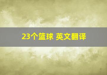 23个篮球 英文翻译